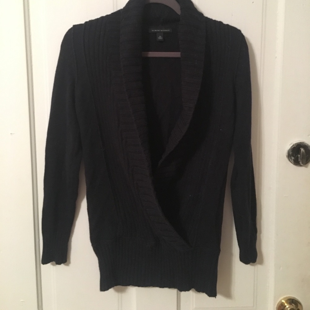 Banana Republic XS Black Wrap Sweater